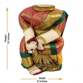Ammavari Idol Brown color with Green and Gold color Border(10 Inchs)